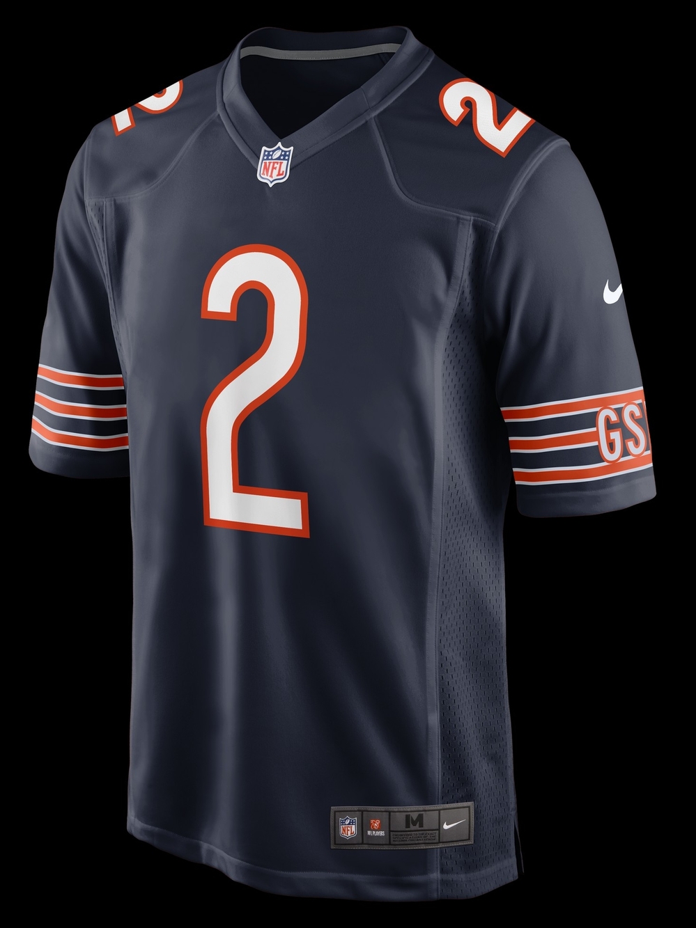 Nike Men's Navy Football Jersey with White and Orange Accents